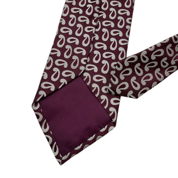 CHARVET Burgundy/Ivory Paisley Silk LUXURY Tie ITALY - Picture 5 of 5